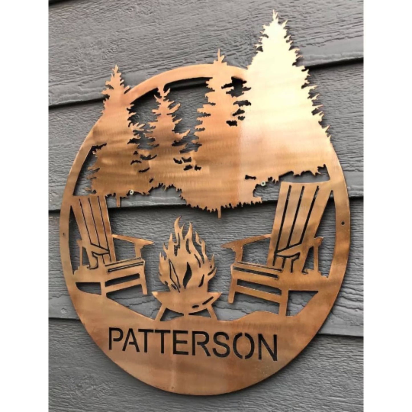 Campfire Scene Metal Sign