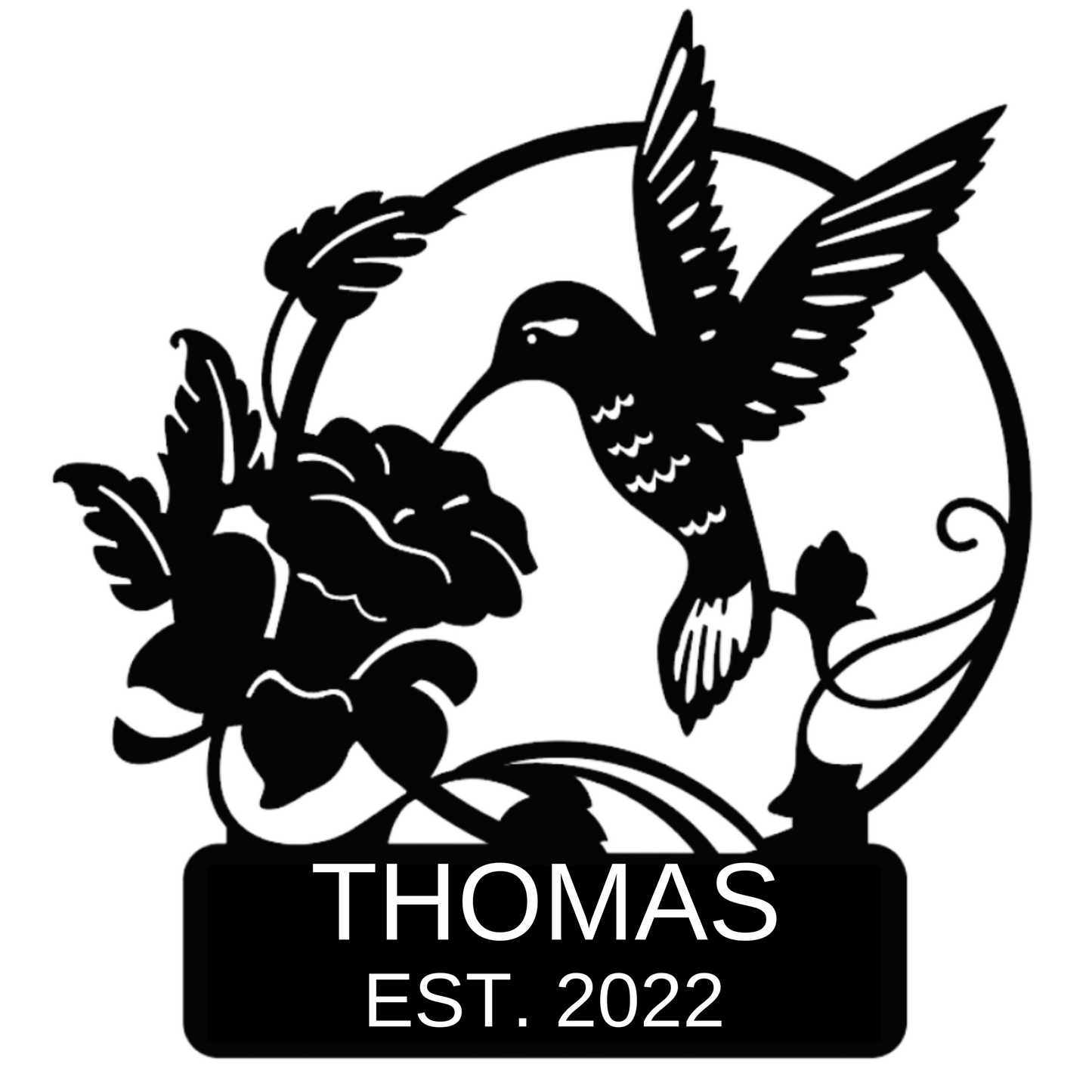 Hummingbird Scene Metal Sign